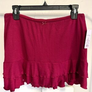 NWT Women's Ruffled Knit Skort - Maroon